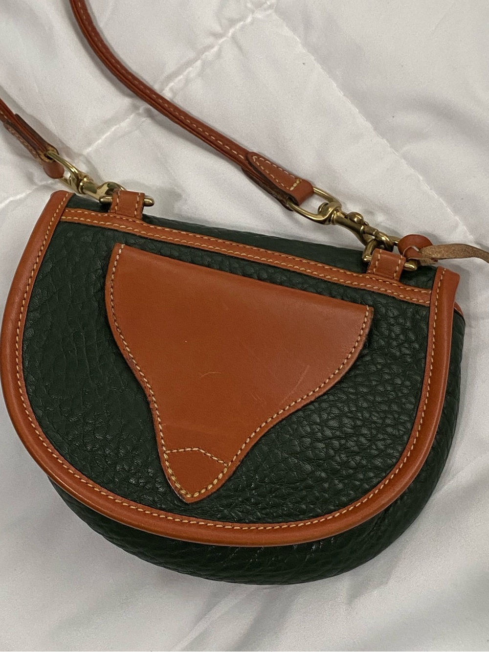 Vintage Dooney & Bourke Green Belt Bag Mini Calvary AWL - Picture 6 of 14